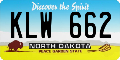 ND license plate KLW662