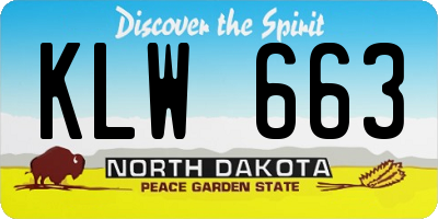 ND license plate KLW663
