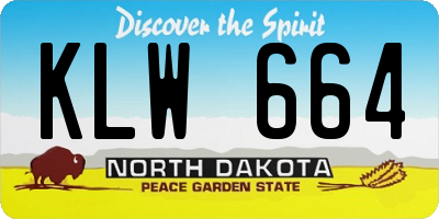 ND license plate KLW664