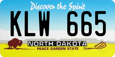 ND license plate KLW665