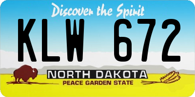 ND license plate KLW672