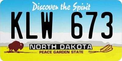 ND license plate KLW673
