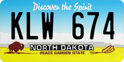 ND license plate KLW674