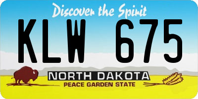 ND license plate KLW675