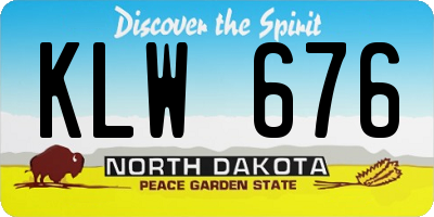 ND license plate KLW676