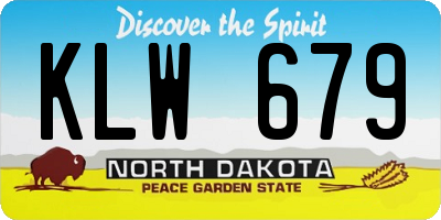 ND license plate KLW679