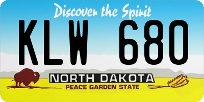 ND license plate KLW680