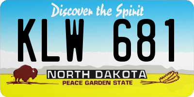ND license plate KLW681