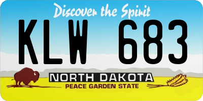 ND license plate KLW683