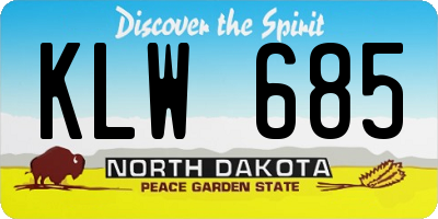 ND license plate KLW685
