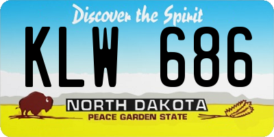 ND license plate KLW686