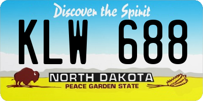 ND license plate KLW688