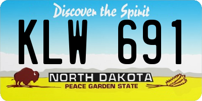ND license plate KLW691