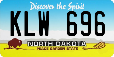 ND license plate KLW696