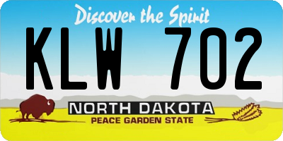 ND license plate KLW702