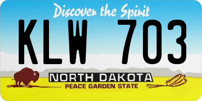 ND license plate KLW703
