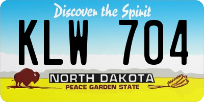 ND license plate KLW704