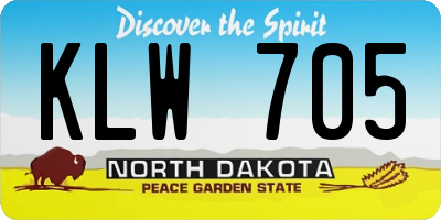 ND license plate KLW705