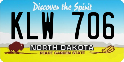 ND license plate KLW706