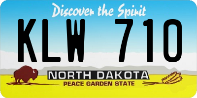 ND license plate KLW710