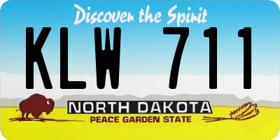 ND license plate KLW711