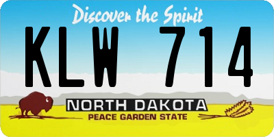 ND license plate KLW714