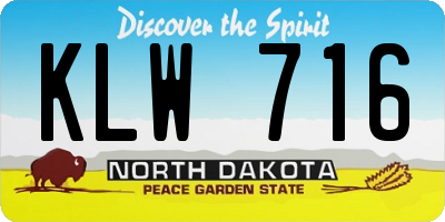 ND license plate KLW716