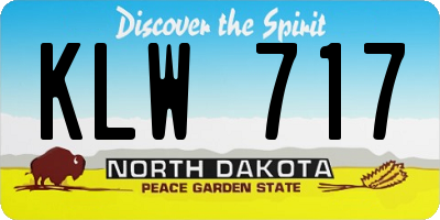 ND license plate KLW717