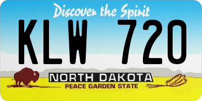 ND license plate KLW720