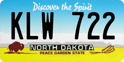 ND license plate KLW722