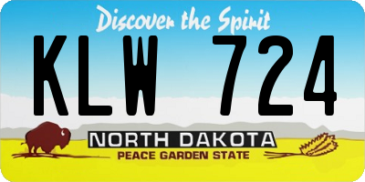 ND license plate KLW724
