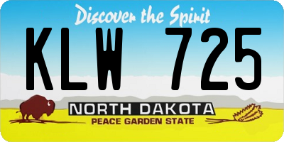 ND license plate KLW725
