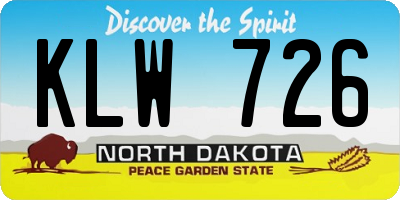 ND license plate KLW726