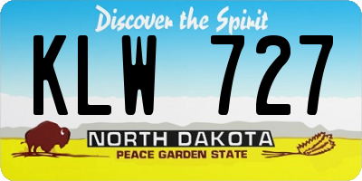 ND license plate KLW727