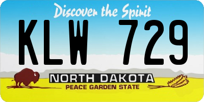 ND license plate KLW729