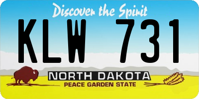 ND license plate KLW731