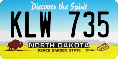 ND license plate KLW735