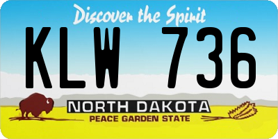 ND license plate KLW736