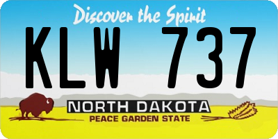 ND license plate KLW737