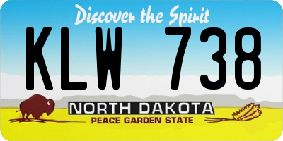 ND license plate KLW738