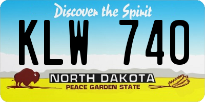 ND license plate KLW740