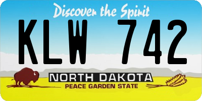 ND license plate KLW742