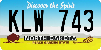 ND license plate KLW743