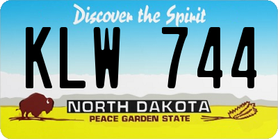 ND license plate KLW744