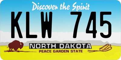 ND license plate KLW745
