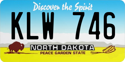 ND license plate KLW746