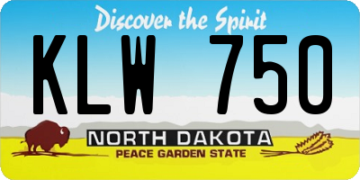 ND license plate KLW750