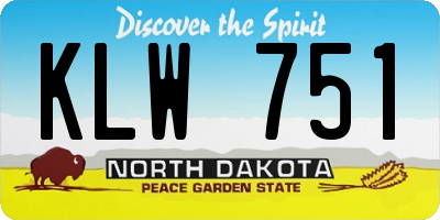 ND license plate KLW751