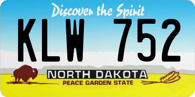 ND license plate KLW752
