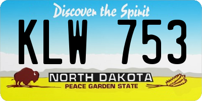 ND license plate KLW753